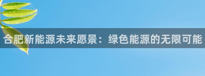 新宝gg登录平台：合肥新能源未来愿景：绿